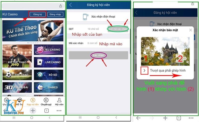 Cách Đăng ký KUBET - Tạo tài khoản KU casino chỉ trong 2 Phút 2 Hướng dẫn cách đăng ký tài khoản KUBET ở điện thoại nhanh nhất