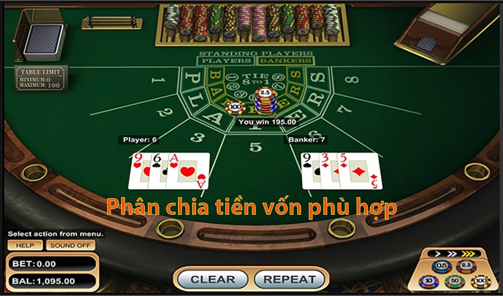Trang đánh baccarat online uy tín có dealer chia bài thật 5 Phân chia vốn phù hợp